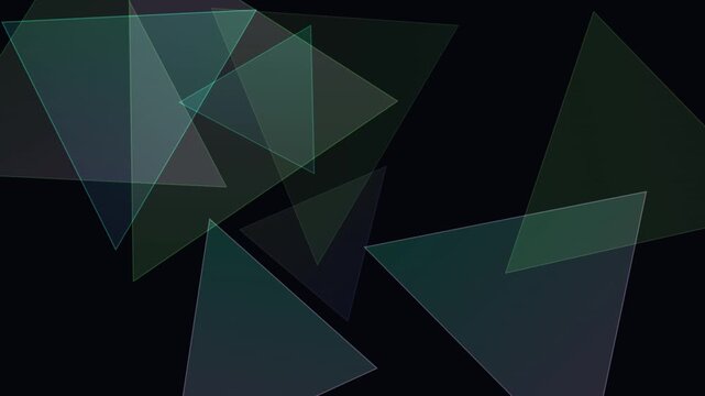 Looping abstract geometric shapes moving across a dark background