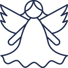 Fototapeta premium Angel Praying Line Art