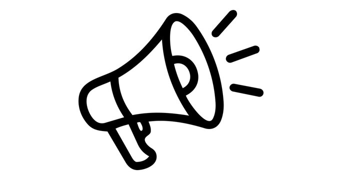 Megaphone icon set line and solid design communication symbol illustration on transparent background