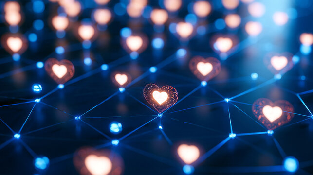 Charity and nonprofit tokenization background with digital donation tokens connected to a transparent blockchain network, charitable tokens, donation tracking, blockchain