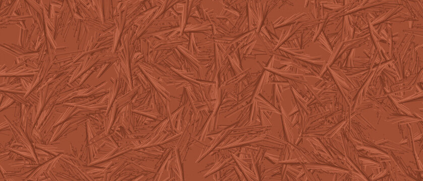 Abstract interlocking wooden slats with terracotta clay tones create a dense rustic architectural wallpaper.