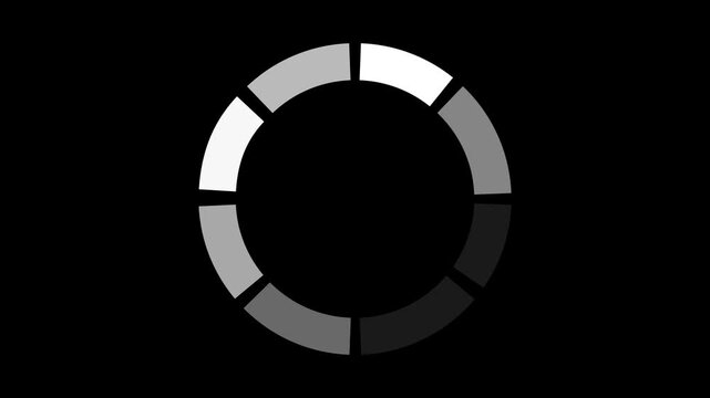 Horizontal animation. Loading animation, buffering, rotation, simple white loop.