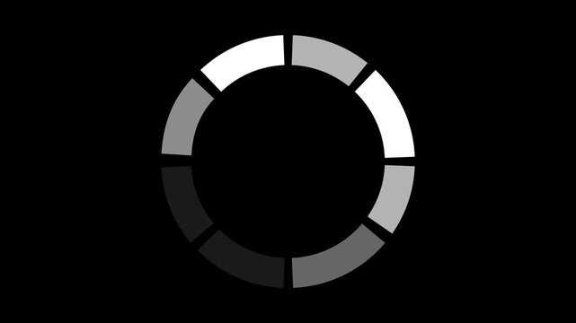 Horizontal animation. Loading animation, buffering, rotation, simple white loop.