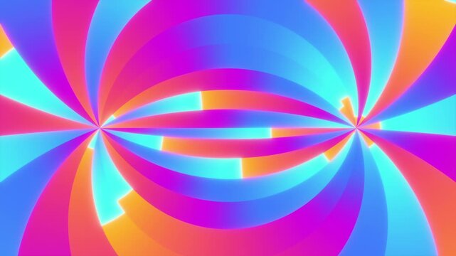 Bright radial gradient shapes expand in a smooth colorful looping pattern. Dynamic abstract video background for presentations, branding, and digital artwork.