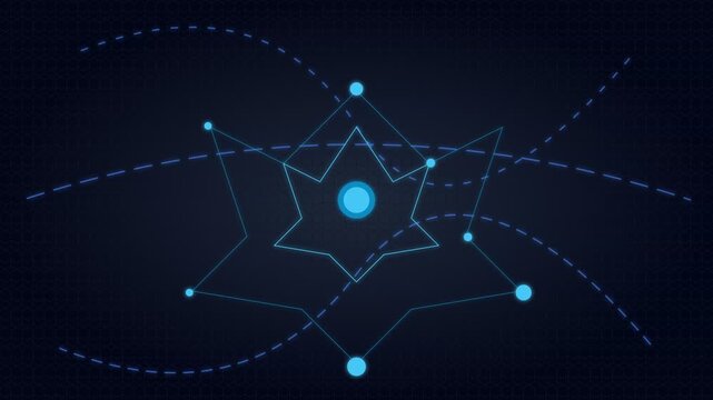 Neural network brain data plexus animation with glowing nodes and