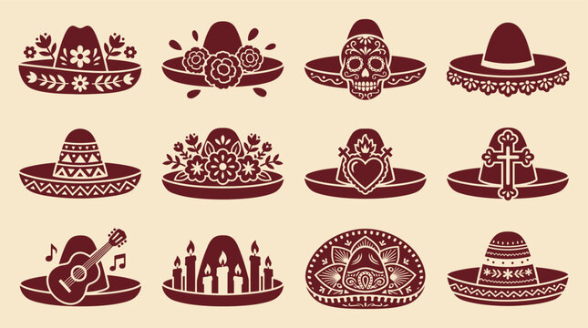 A vibrant collection of day of the dead vector illustrations showcasing traditional mexican culture and celebratory designs for festive occasions