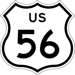 Blank US Route 56 Shield Emblem Road Sign Vector Illustration © Georgina Luvandwa