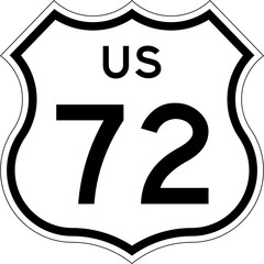 Blank US Route 72 Shield Emblem Road Sign Vector Illustration © Georgina Luvandwa