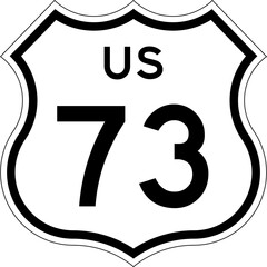 Blank US Route 73 Shield Emblem Road Sign Vector Illustration © Georgina Luvandwa