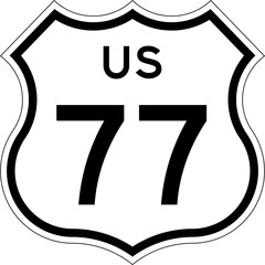 Blank US Route 77 Shield Emblem Road Sign Vector Illustration © Georgina Luvandwa