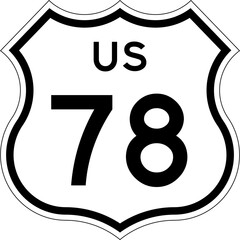 Blank US Route 78 Shield Emblem Road Sign Vector Illustration © Georgina Luvandwa