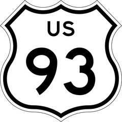 Blank US Route 93 Shield Emblem Road Sign Vector Illustration © Georgina Luvandwa