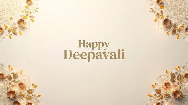 Happy deepavali greeting with floral decoration