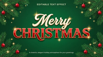 Naklejka na ściany i meble Merry christmas editable text effect