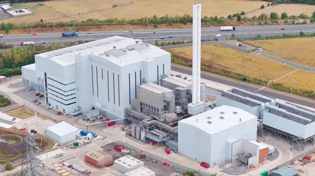 Aerial View of the Multi Fuel Energy From Waste Power Station Facility