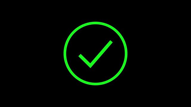 Check mark symbol. approved tick mark icon, Check mark icon animation, right mark icon. check box, tick box, green checkmark.
