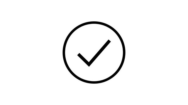 Check mark symbol. approved tick mark icon, Check mark icon animation, right mark icon. check box, tick box, Black checkmark.