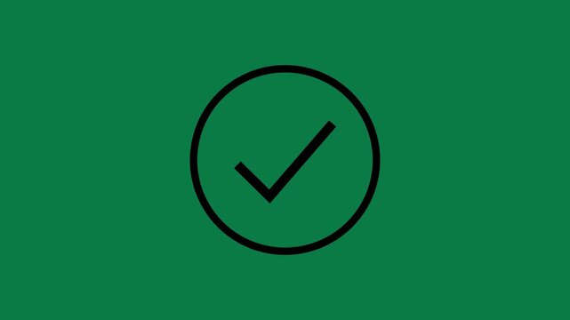 Check mark symbol. approved tick mark icon, Check mark icon animation, right mark icon. check box, tick box, black checkmark.