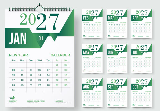 Modern Wall Calendar Design 2027