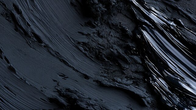 Thick charcoal paste dragged across coarse linen creates expressive dark Halloween textures with raised brush ridges, exposed textile fibers, broken pigment trails