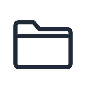 File folder outline icon with raised tab for document management
