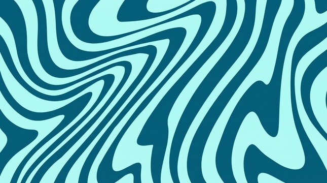 Abstract blue wavy pattern featuring teal and cyan liquid marble swirling lines for background