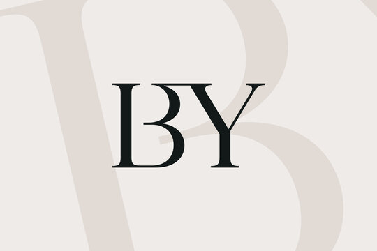 BY or YB letter logo icon design. Classic style luxury initials monogram.
