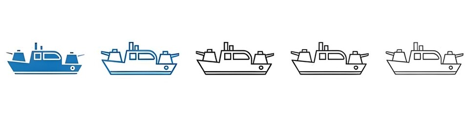 Warship icon vector set collection for web. Thin line customizable illustration. Contour symbol. Vector isolated outline drawing. Editable stroke © Lovely