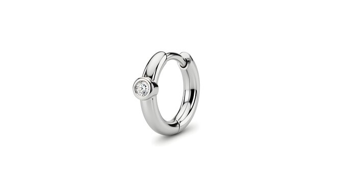 A clearer, modern reinterpretation of nose ring isolated on white background, realistic clarity and metal texture, minimum shadows, styled for visual appeal.