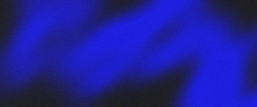 Abstract vibrant blue and black grainy gradient background texture. Minimalistic dark neon indigo lo-fi noise backdrop, bright cobalt aura blurred liquid wavy mesh light leaks banner vector pattern 