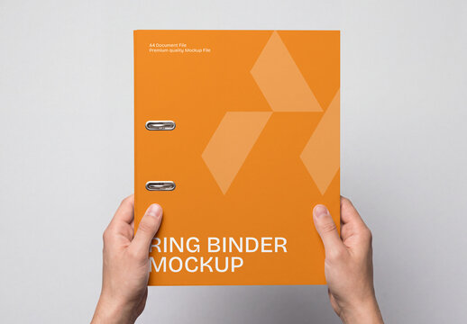 Ring Document File Binder Mockup Front View