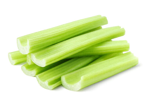 celery sticks isolated on white background
