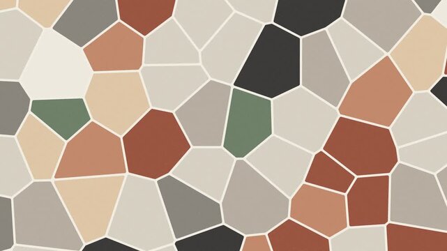 Palladiana terrazzo floor of large stone slabs in beige, gray and terracotta slowly shifting, seamless loop