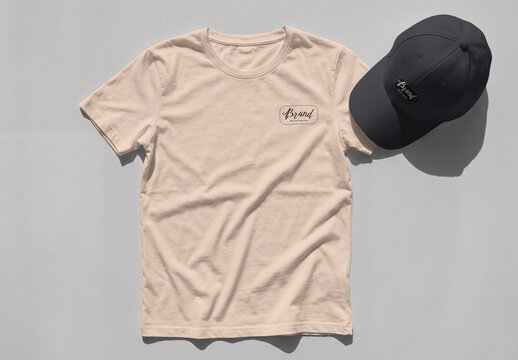 T Shirt and Cap Branding Mockup Set