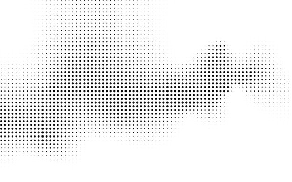 Abstract halftone dot pattern background, black and white gradient texture, vector design element