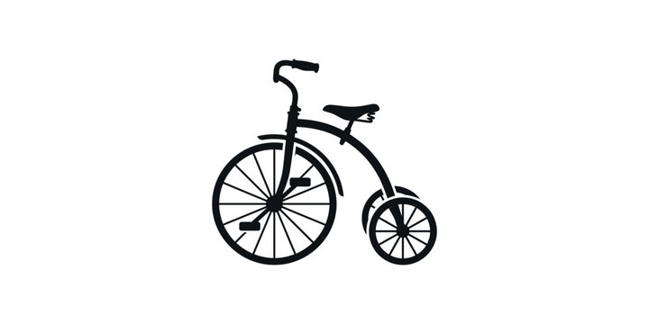 Silhouette of a vintage style tricycle for children.