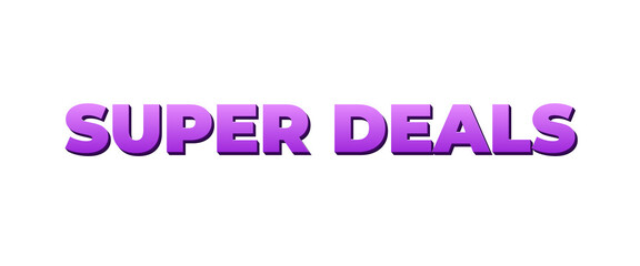 Super deals purple glossy typography text effect on transparent background for commercial promotion design. © Asteroid-Art