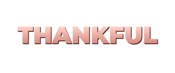 Thankful typography design with pastel rose gold texture and white stroke outline for autumn. © Asteroid-Art