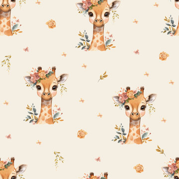 seamless pattern with giraffe