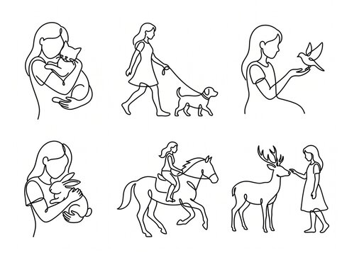 set of women silhouettes