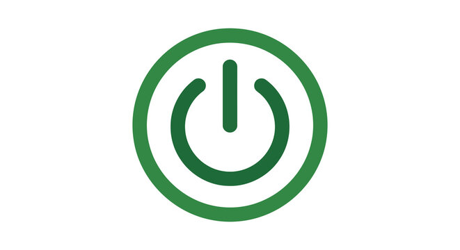 Power button icon with a circular design on a white background
