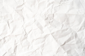 Fototapeta premium Grunge wrinkled white color paper textured background with copy space. Use for decoration or layer