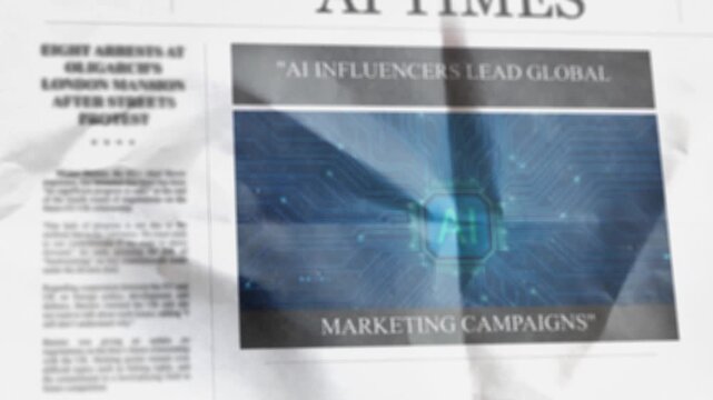 AI INFLUENCERS LEAD GLOBAL MARKETING CAMPAIGNS AI Newspaper-Style Headlines