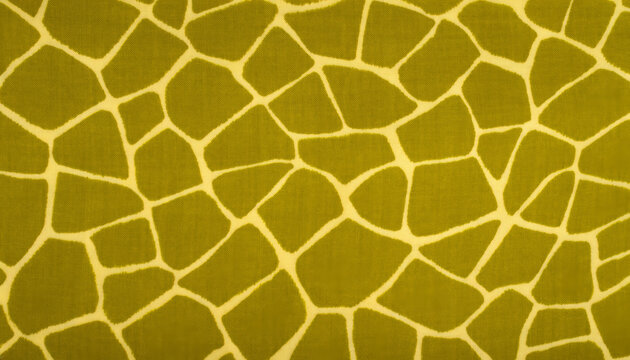 Olive giraffe print, angular patches with thin cream lines, trendy animal pattern background for textile and fashion design