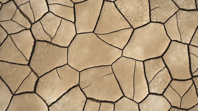 Drought Cracked Earth Rain Return and Seedlings Sprouting Animation