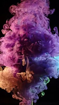 Colorful Smoke Bloom Wallpaper - Abstract swirls of vibrant, colorful smoke billow and spread against a deep black background.