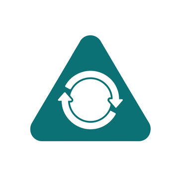 Reverse logistics badge with circular arrows