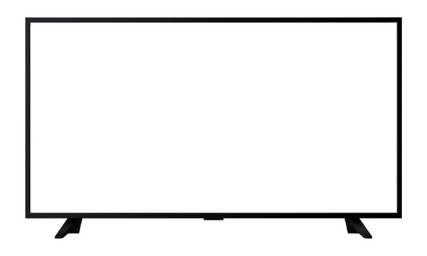 Flat Screen Television with Blank Black Display Isolated on Transparent Background