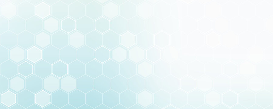 Clean abstract technology background featuring soft blue and white gradients, translucent hexagonal shapes, and subtle layered geometric line patterns.