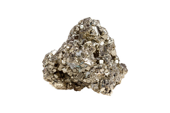 A radiant pyrite gemstone with an octahedral cut, featuring a shiny golden tone and precise facets. Perfect for unique decor with exceptional luster.